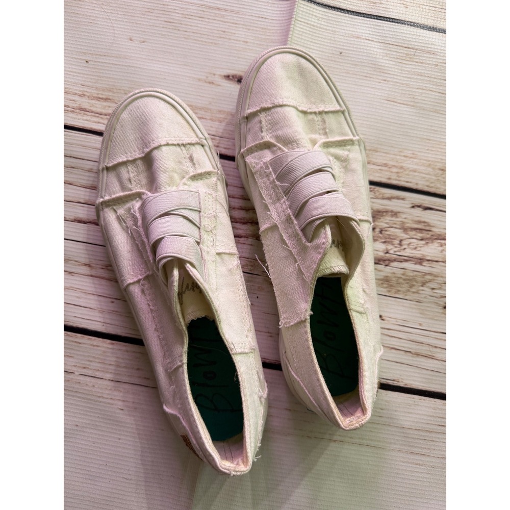 Blowfish Malibu Marley Slip On Sneakers Light Green Canvas Distressed Womens 8